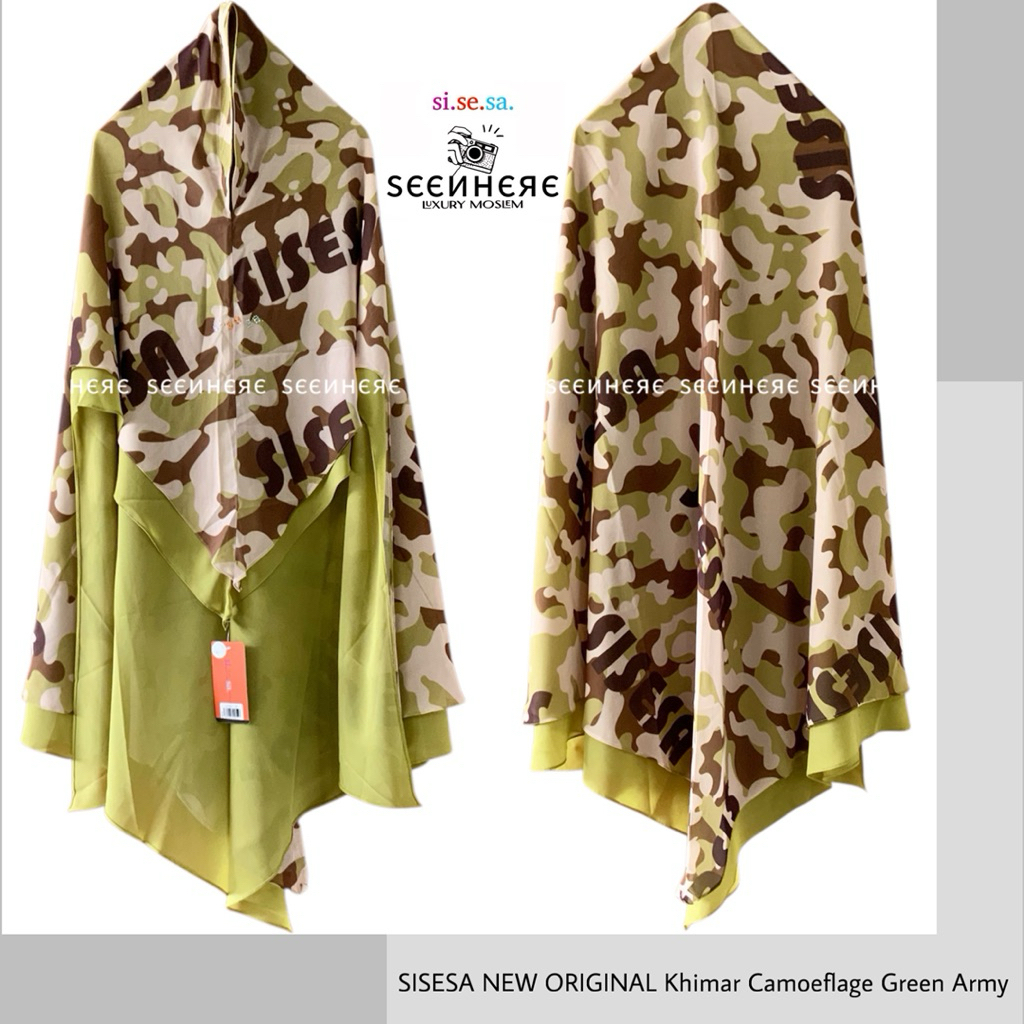 SISESA NEW ORIGINAL GUARANTEED - Khimar Camoeflage Green Army