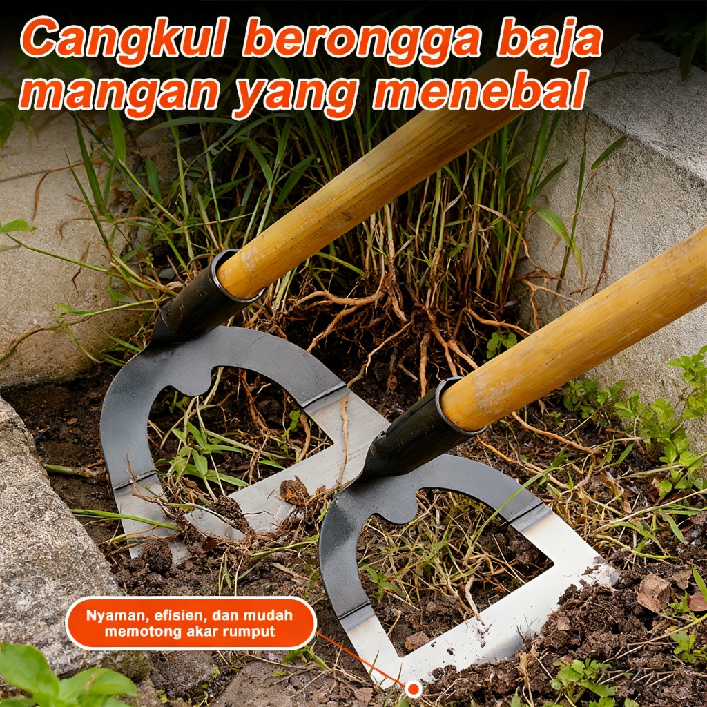 Cangkul Baja Pengganti Berongga 14/21/26cm, Cangkul Pertanian, Cangkul Tangan, Alat Pembongkaran Can