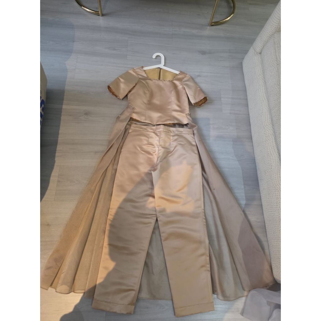 gaun pesta anak gadis sisa silver abu [preloved]