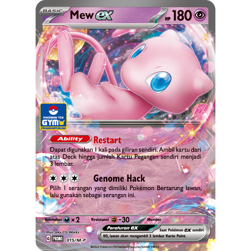 MEW EX GYM STAMP PROMO GYM POKEMON ORIGINAL INDONESIA