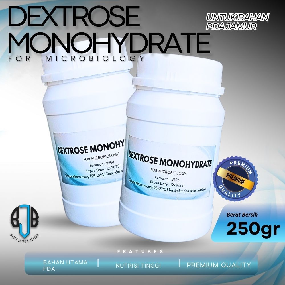 Dextrose Monohydrate Bahan Baku Farmasi Untuk PDA Bibit Jamur F0 250g