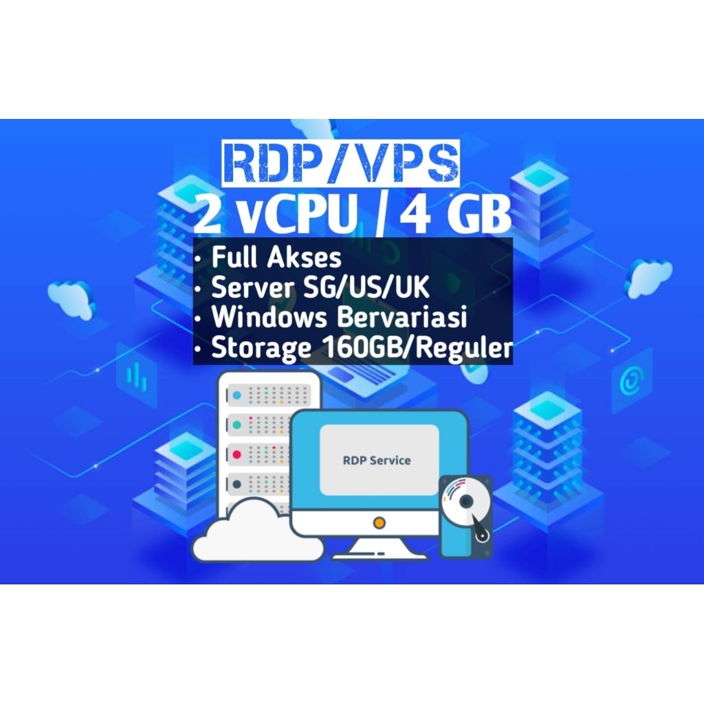 Rdp/Vps Ram 8 CPU 4 Core Murah Terpercaya Full Akses