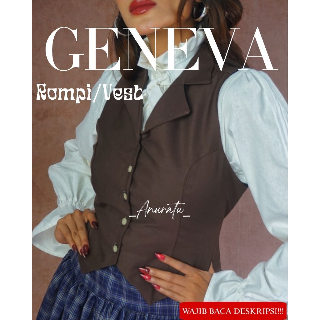 GENEVA Vest wanita vintage retro rompi aestetic|Anuratu store