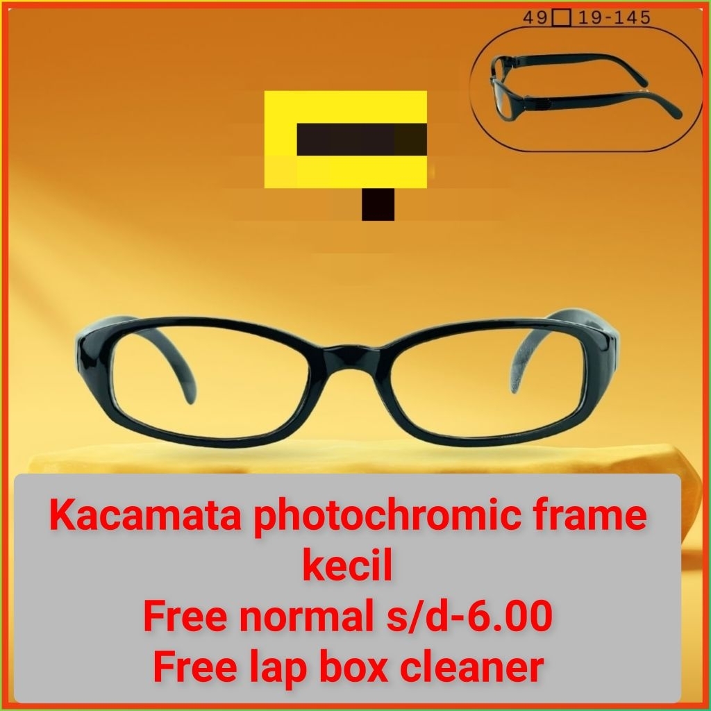 Kacamata minus photochromic pria wanita frame kecil oval