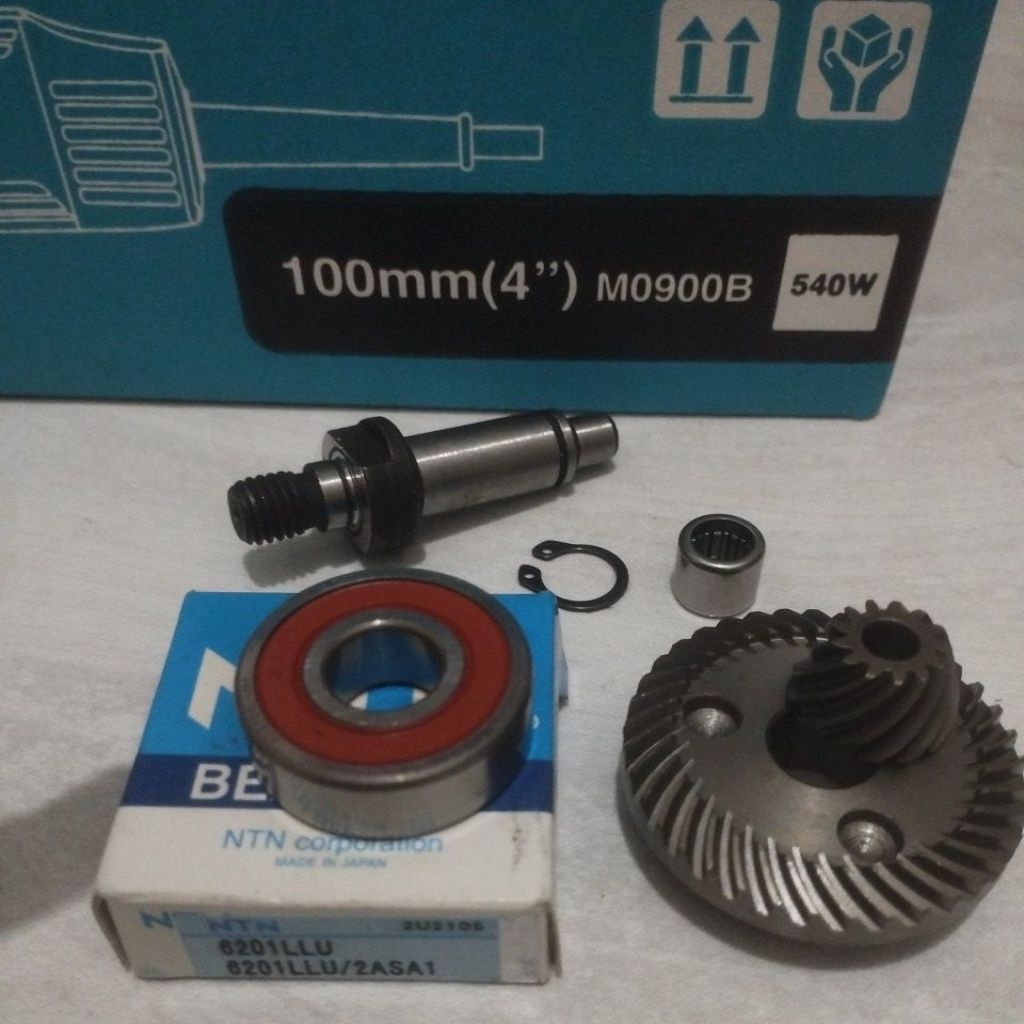 sepaket as spindle+gear set+bearing mesin gerinda makita m0900b/0910b