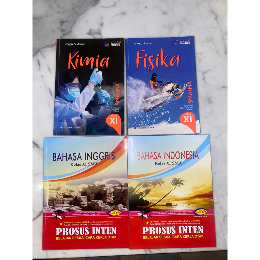 buku inten & erlangga kelas 11 kurmer 2024/2025 fisika kimia bio mtk b indo b inggris