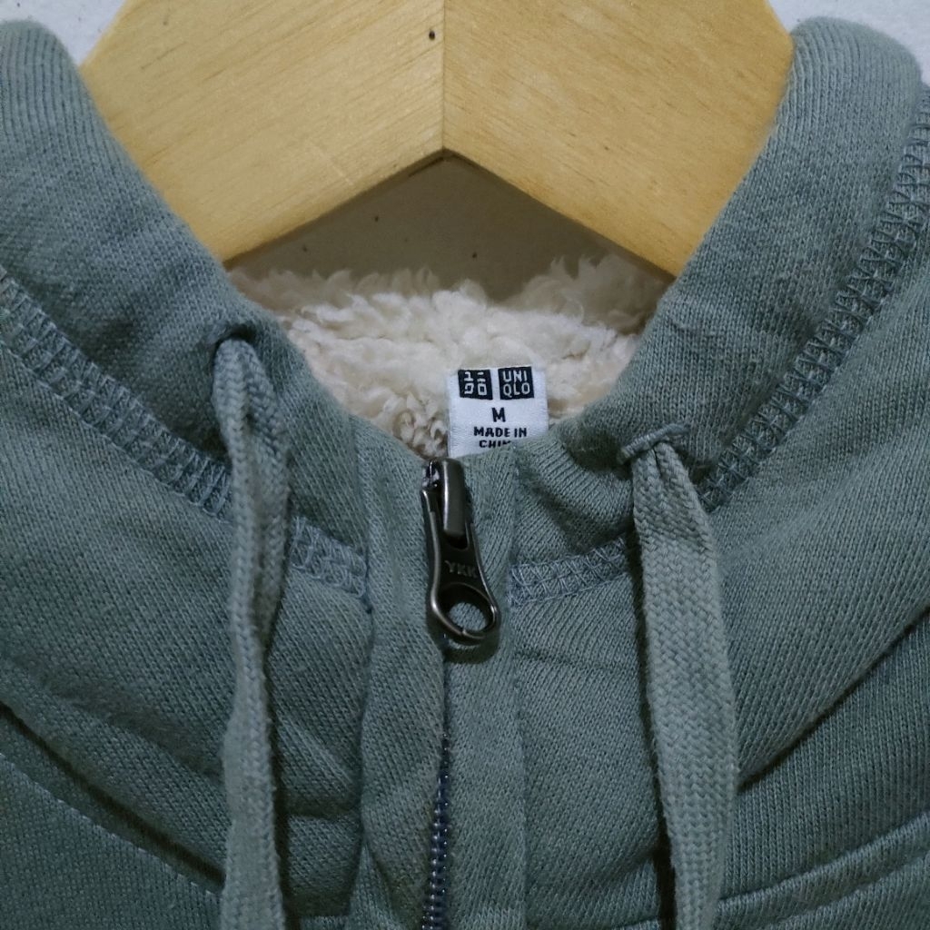 Uniqlo Sherpa Sage Full Zipper Hoodie