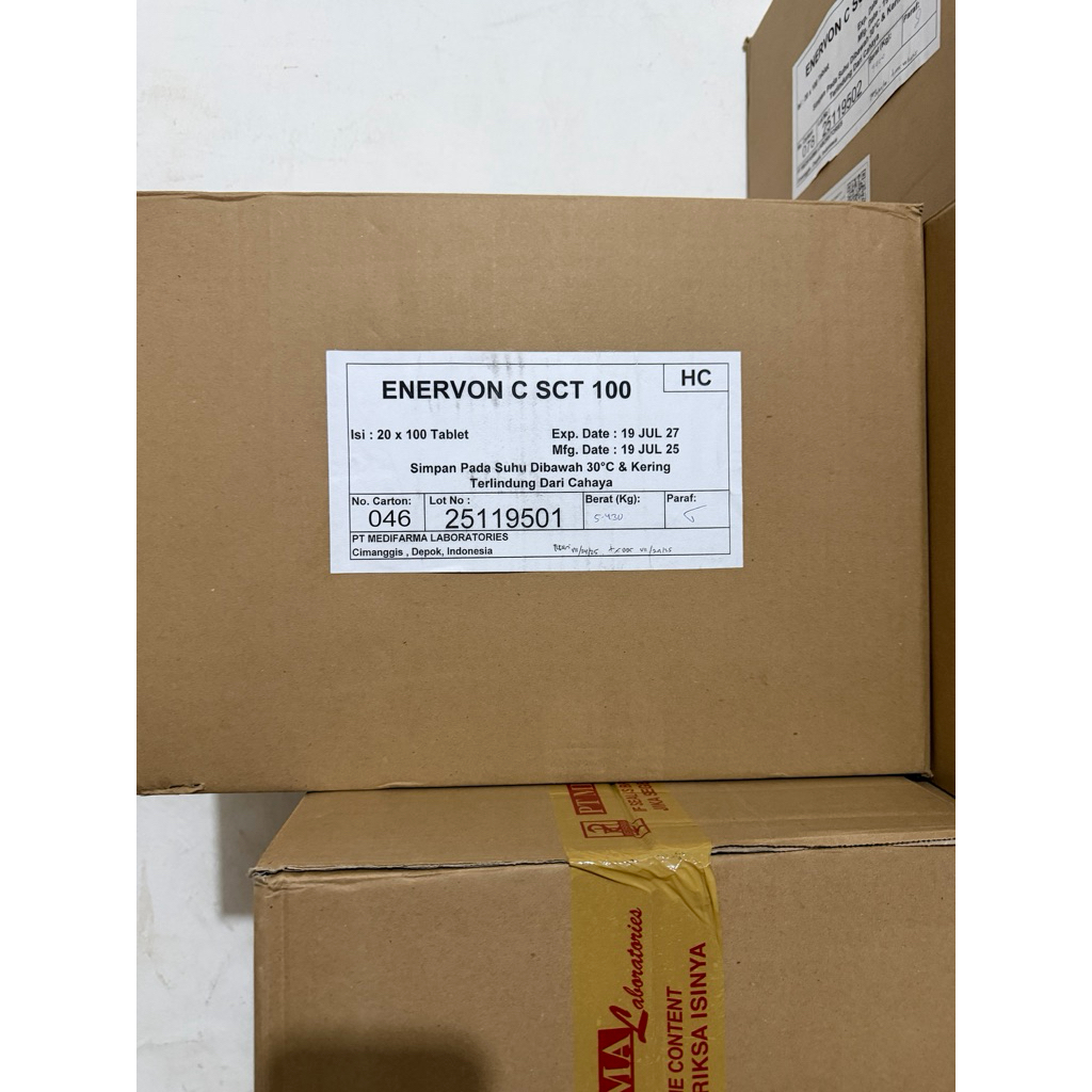 Enervon-C Vitamin C 1 BOX isi 100 Tablet 1 KARTON / PER KARTON ISI 20 BOX