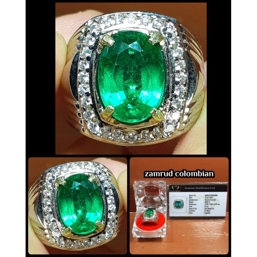 original batu permata Jamrud Colombia super ijo botol