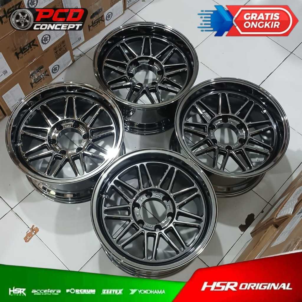 VELG MOBIL PAJERO FORTUNER HILUX HSR TOBA BLACK CHROME RING 18