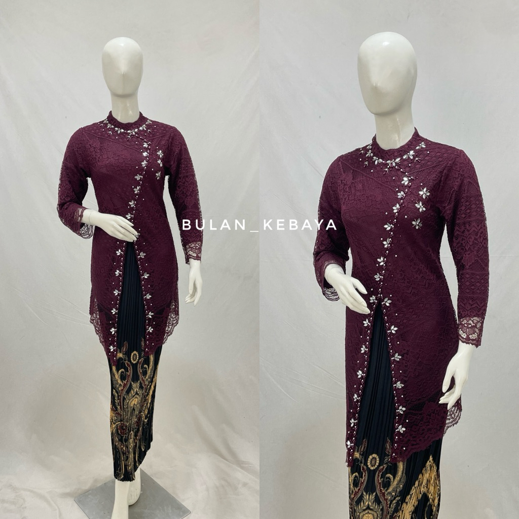 kebaya janggan di lengkapi full payet premium,bahan brukat premium nongliter