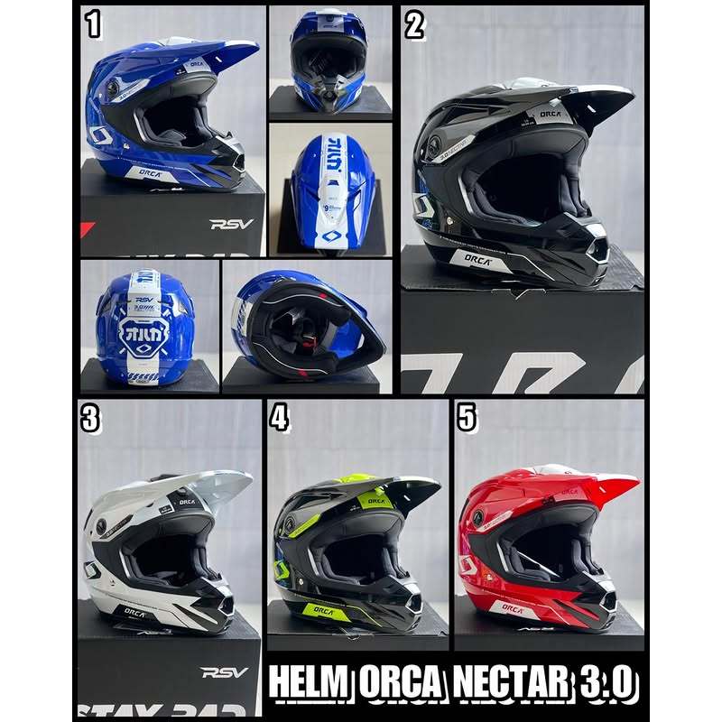 Helm Trail Enduro Motocross RSV ORCA NECTAR 3.0 SNI Series Warna Lengkap