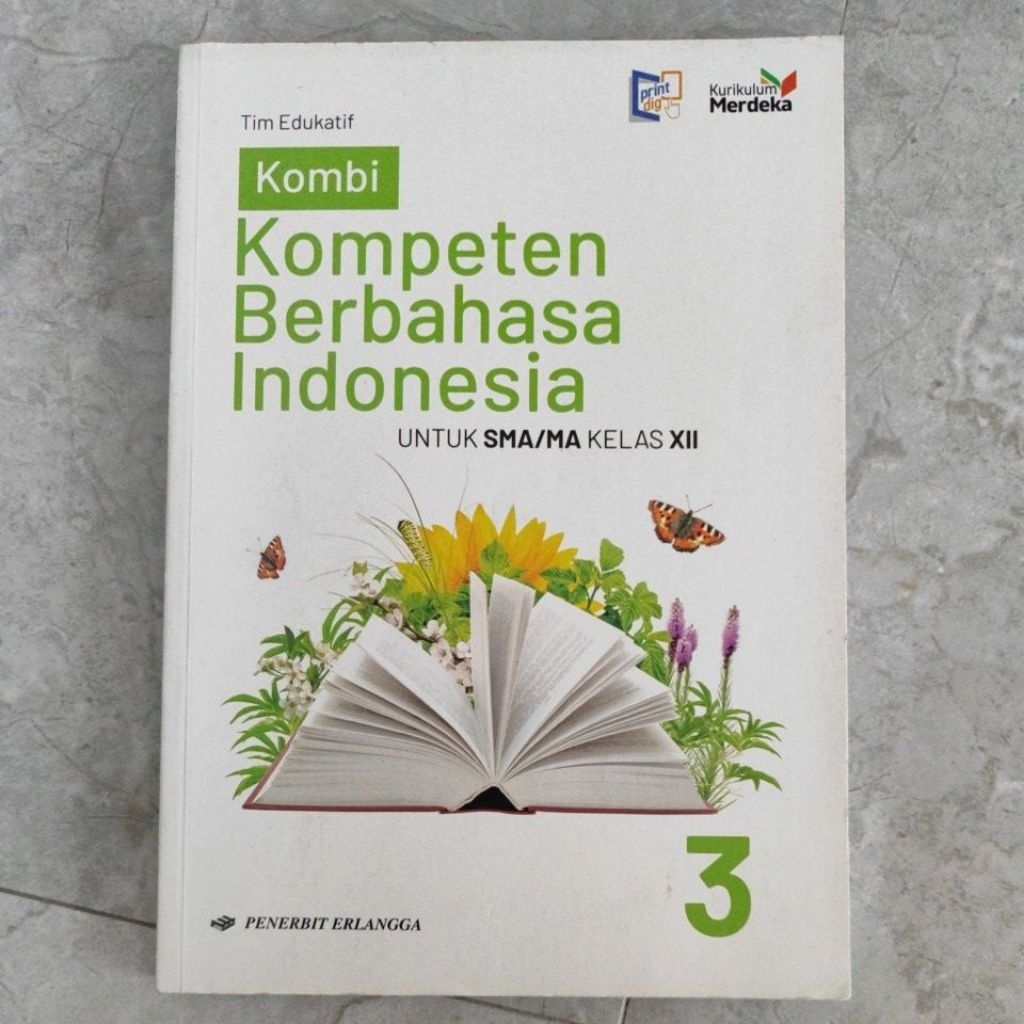 buku (preloved) bahasa Indonesia kelas 12, Erlangga