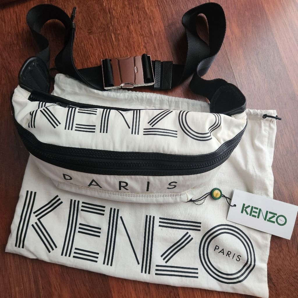 SECOND Bumbag Waist Bag Kenzo Logo White ORIGINAL