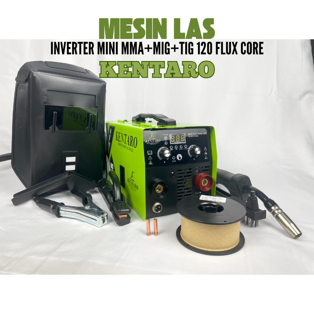 KENTARO Mesin Las Inverter Mini MMA+MIG+TIG 120 FLUX CORE