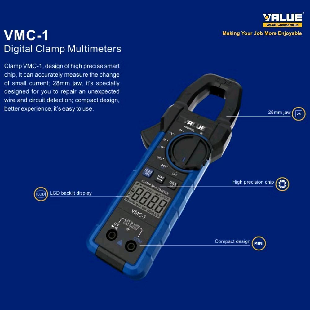 Value Digital Clamp Multi Meter VMC-1