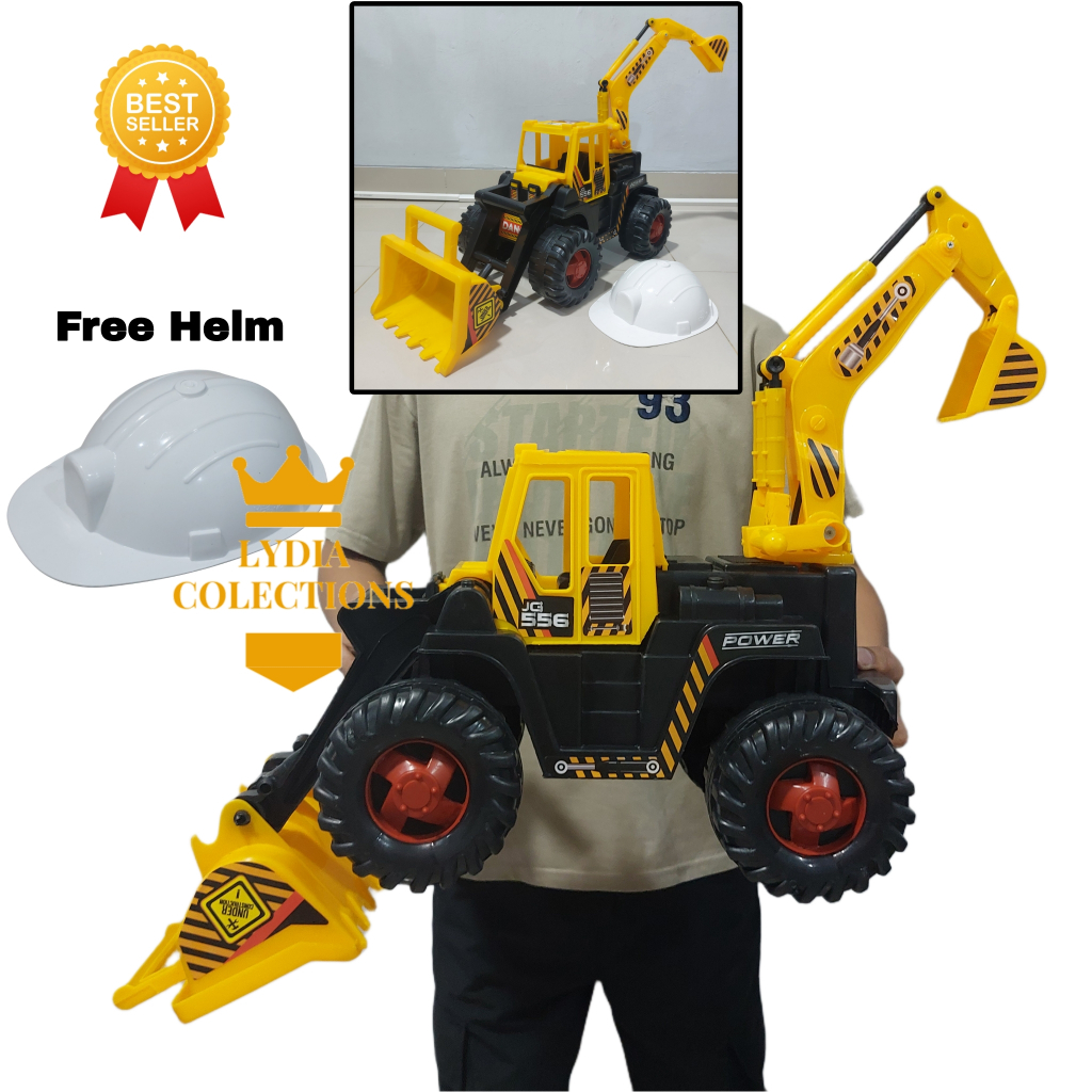 Mainan Traktor Buldozer Truk Excavator Mobil Dorong Ukuran Besar