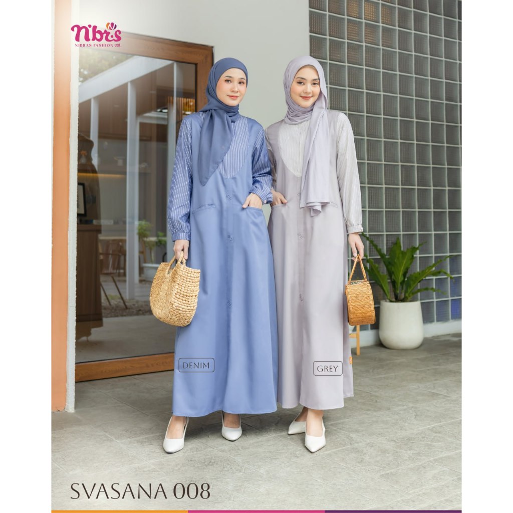 Nibras Gamis Dewasa Busana Muslim Wanita Dress Syari Casual - SVASANA 008