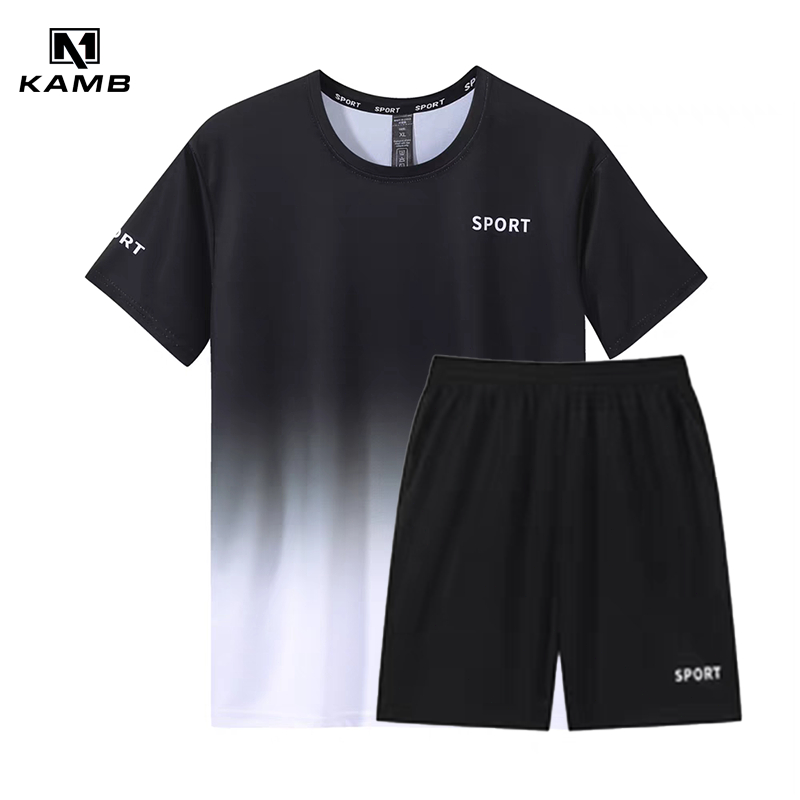 KAMB setelan baju olahraga sport pria 1 set premium gym badminton jumbo