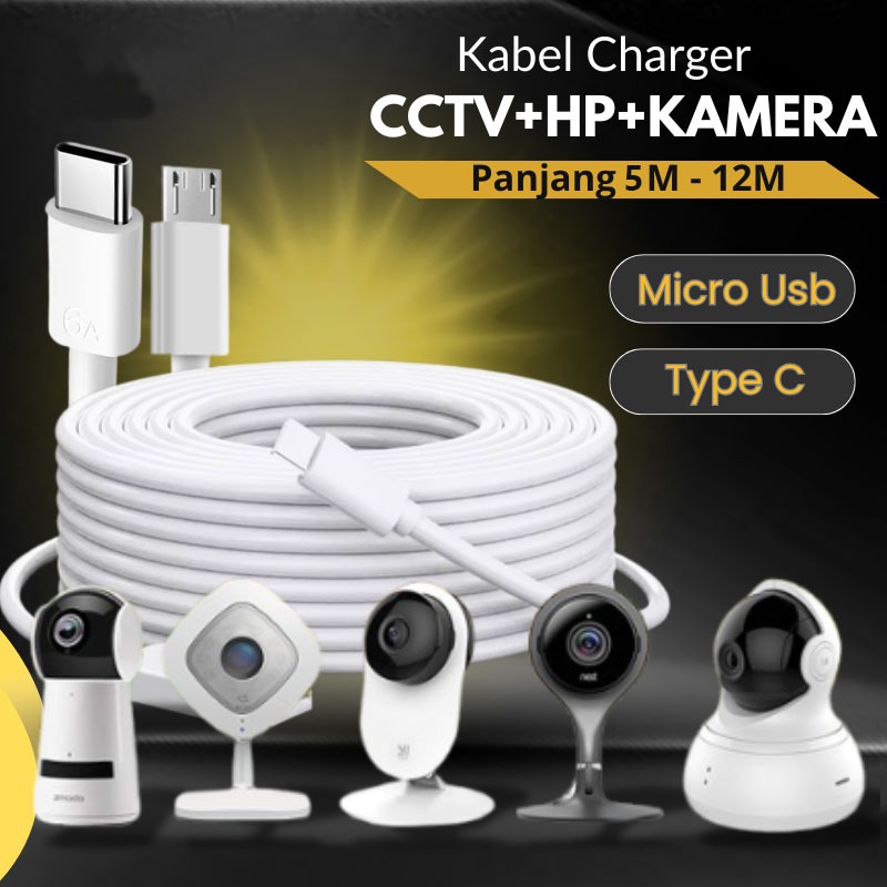 Kabel Charger Micro USB Untuk Kamera CCTV Android