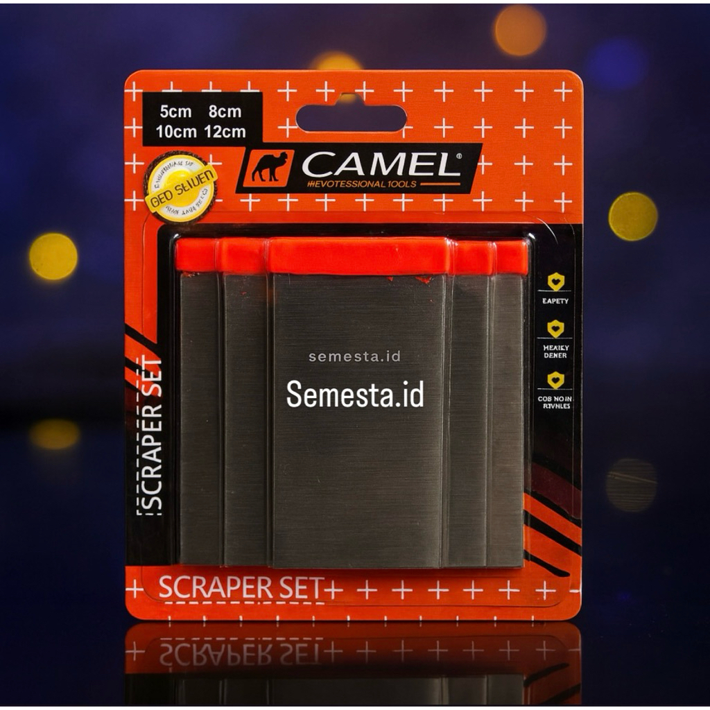 Kape Set Camel 4 Pcs | Set Kape Baja Lentur & Kuat | Alat Kape Dempul Tembok Kayu Besi – Lengkap, An