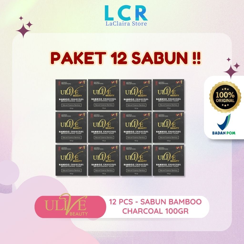 MSI Ulive Bamboo Charcoal Sabun Arang BPOM Basmi Flek Hitam & Jerawat COD Sertifikat Hallal MUI Asli