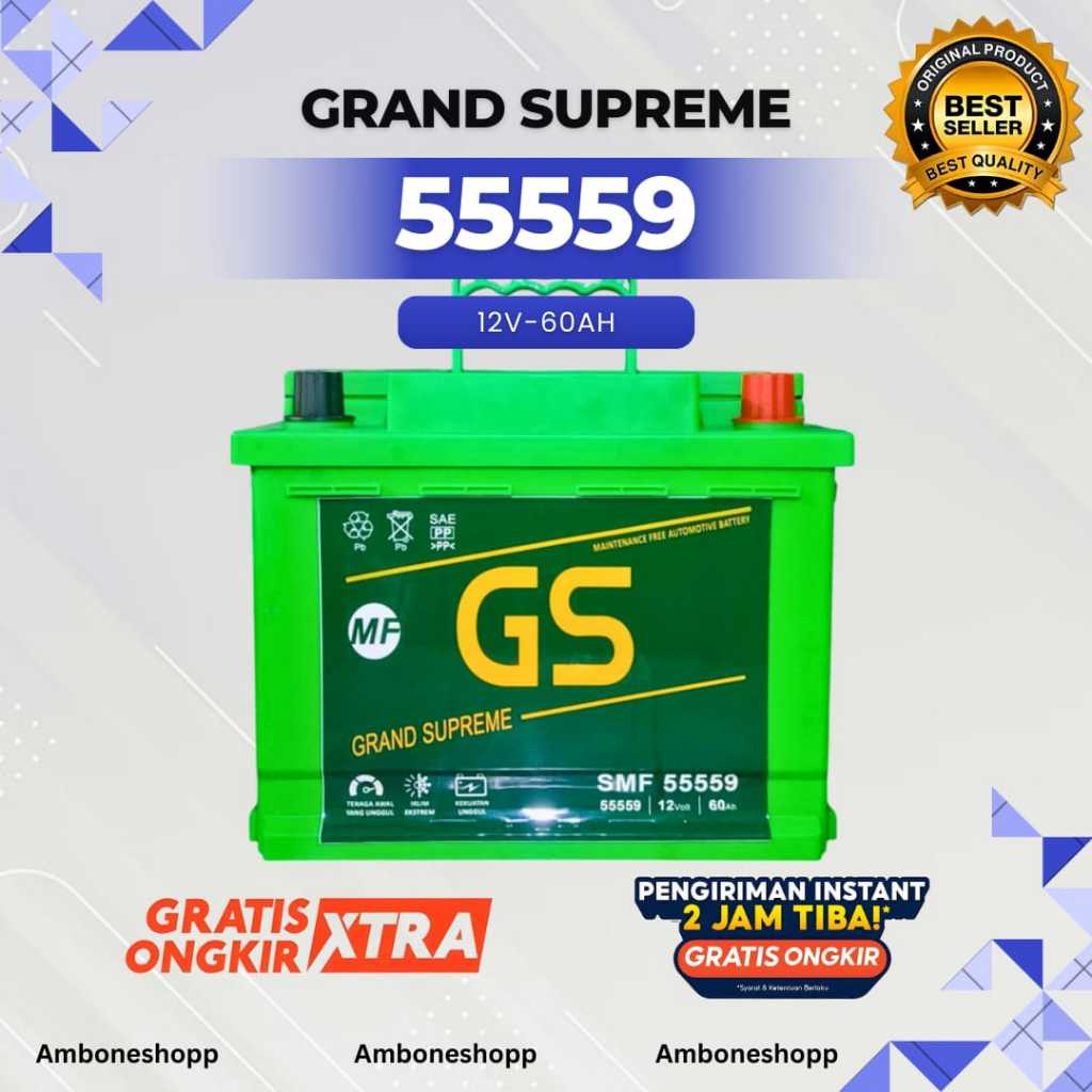 Aki Mobil TANPA DUS GS Grand Supreme 55559 60AH