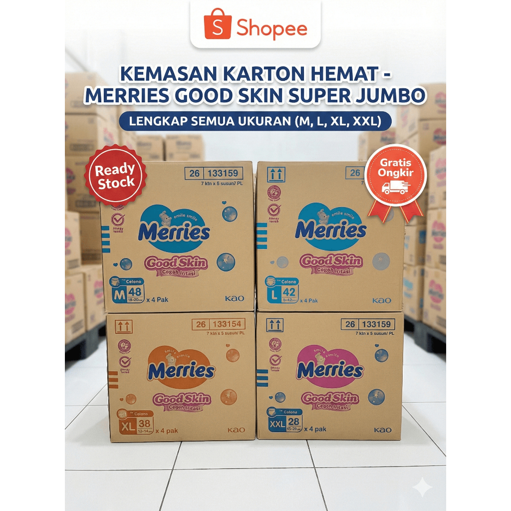 Merries Super Jumbo M48/L42/XL38 (KARTONAN)