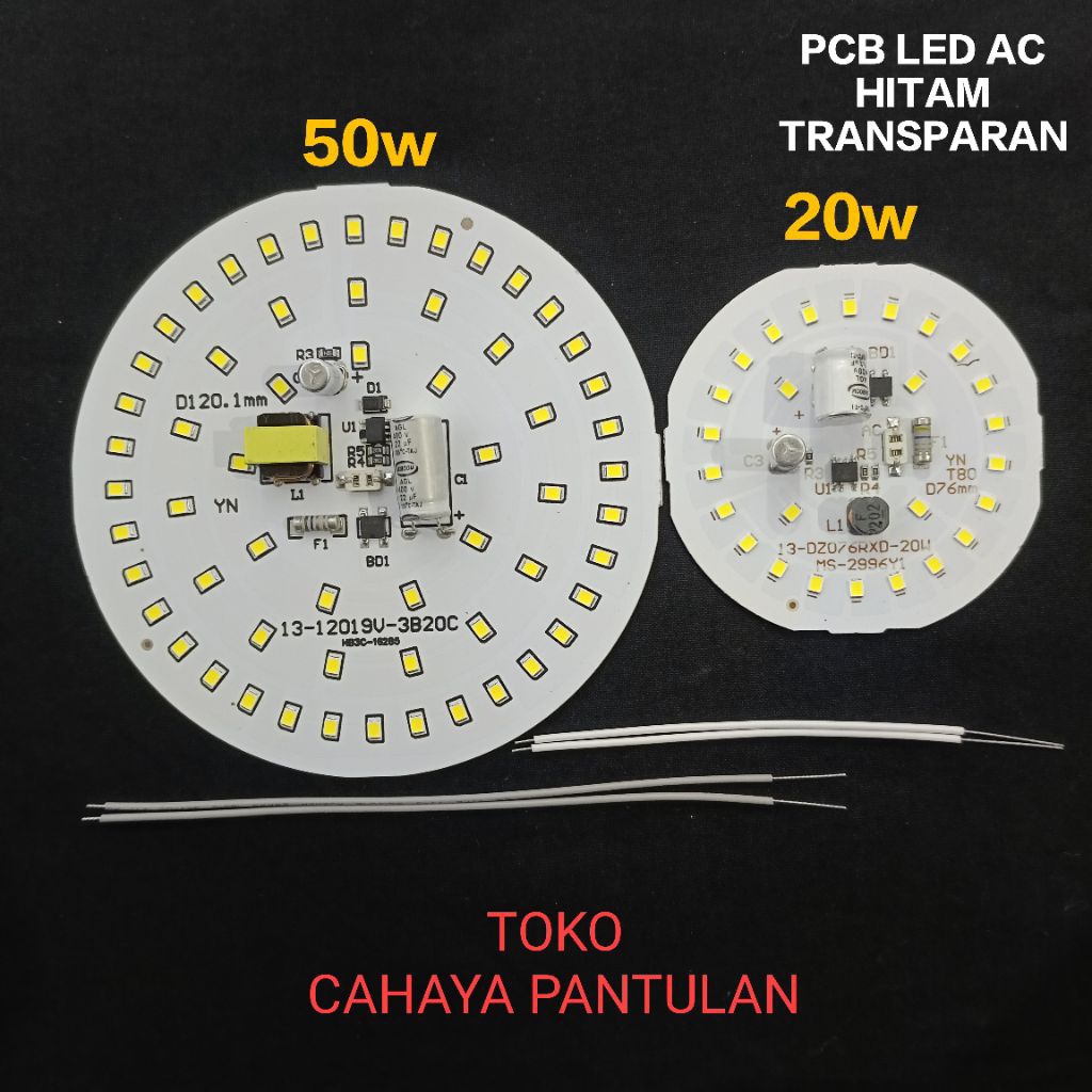 PCB LED AC HITAM TRANSPARAN 20 50 WATT / MESIN LAMPU LED