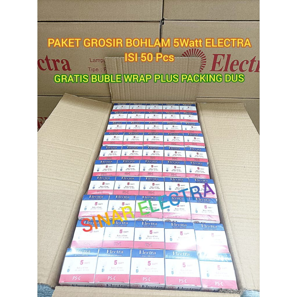 Bohlam pijar 5Watt Electra paket 50 pcs
