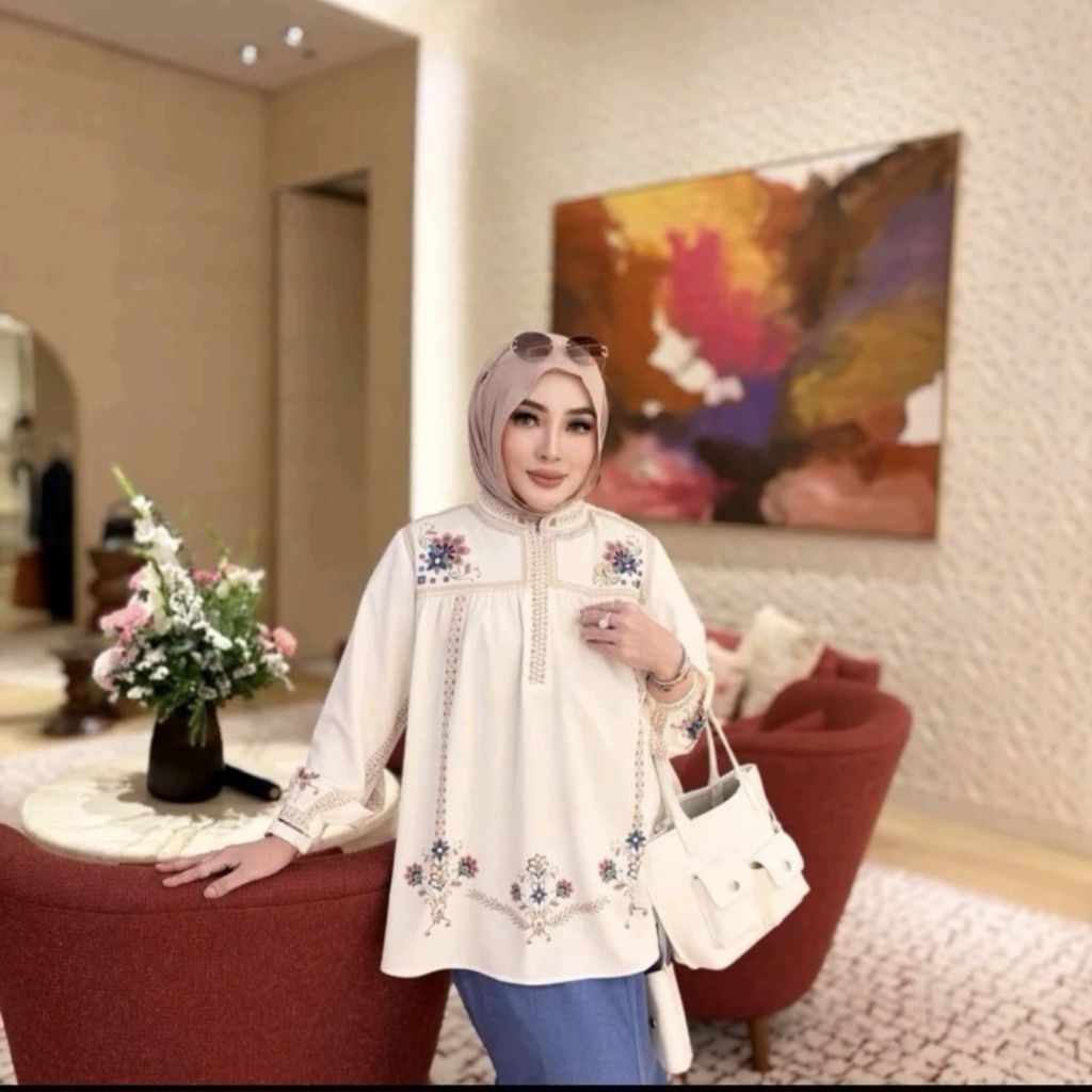 Blouse/ Atasan Full Printing Ori Shellasaukia