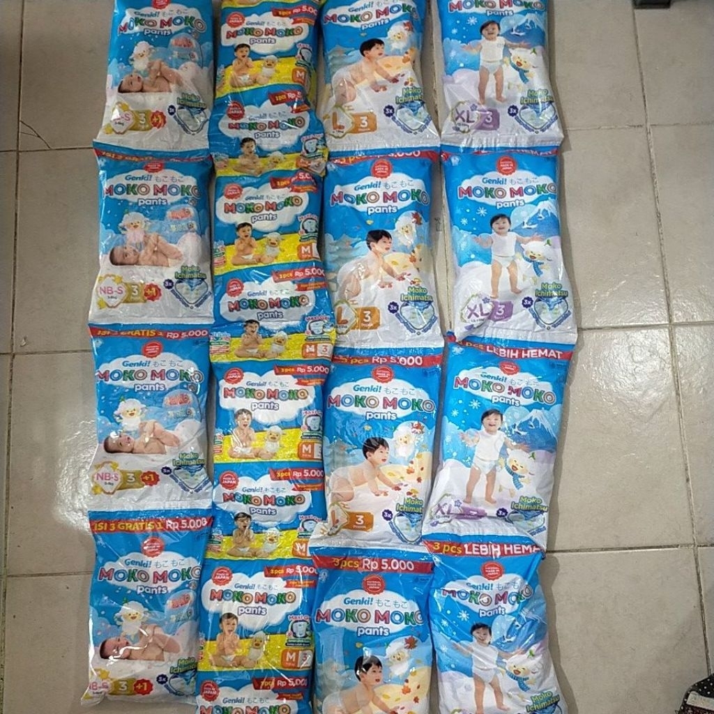Genki moko moko  pants renceng 3pcsx4