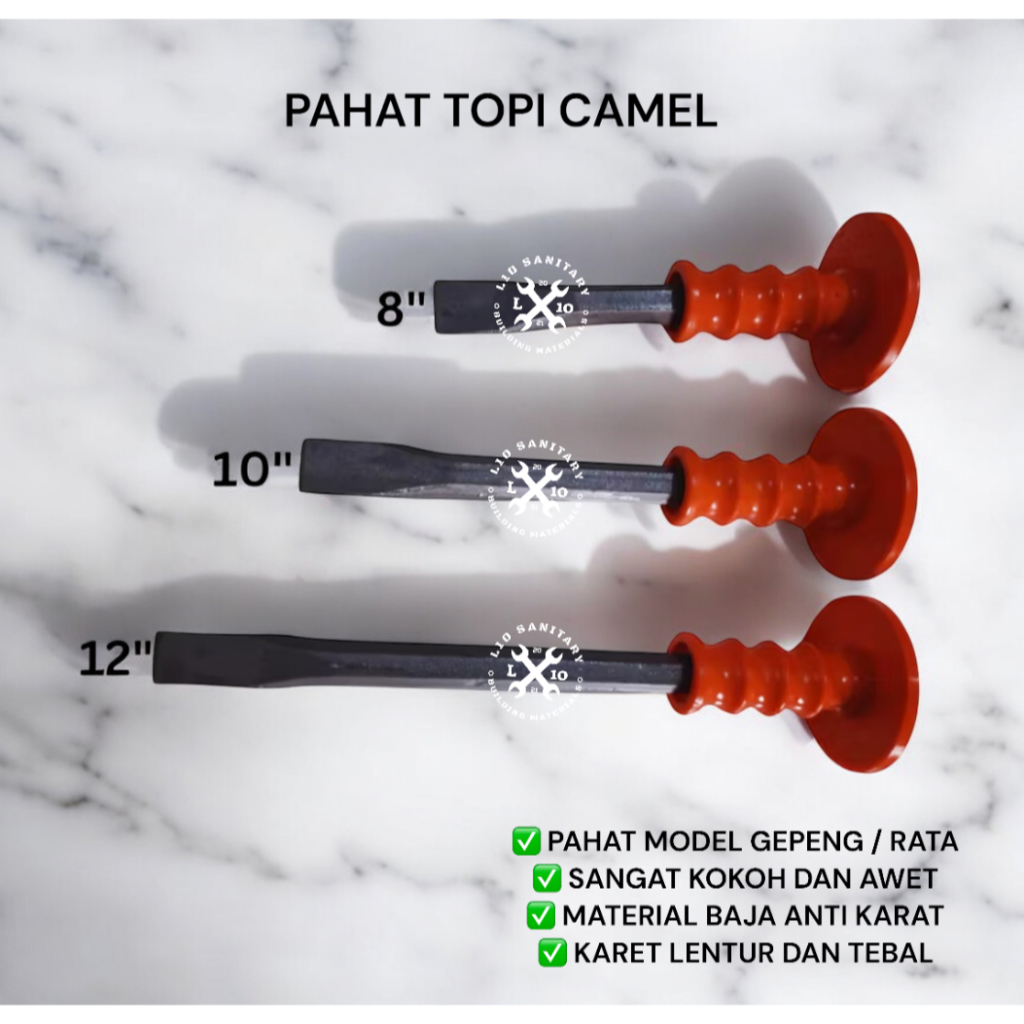 Pahat Beton Besi Camel 12" / Pahat Colok / Pahat Topi Gepeng Camel 12”