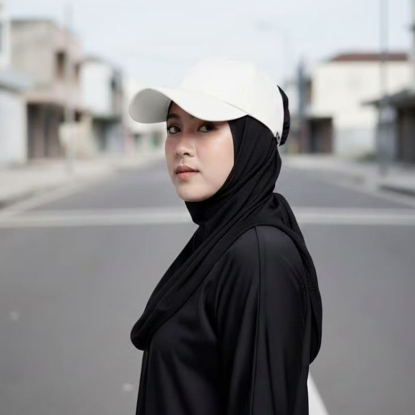 PROMO - BREEZA Cap Sporty - TOPI WANITA OUTDOOR PUTIH - TOPI BOLONG - TOPI MUSLIMAH - TOPI OLAHRAGA 