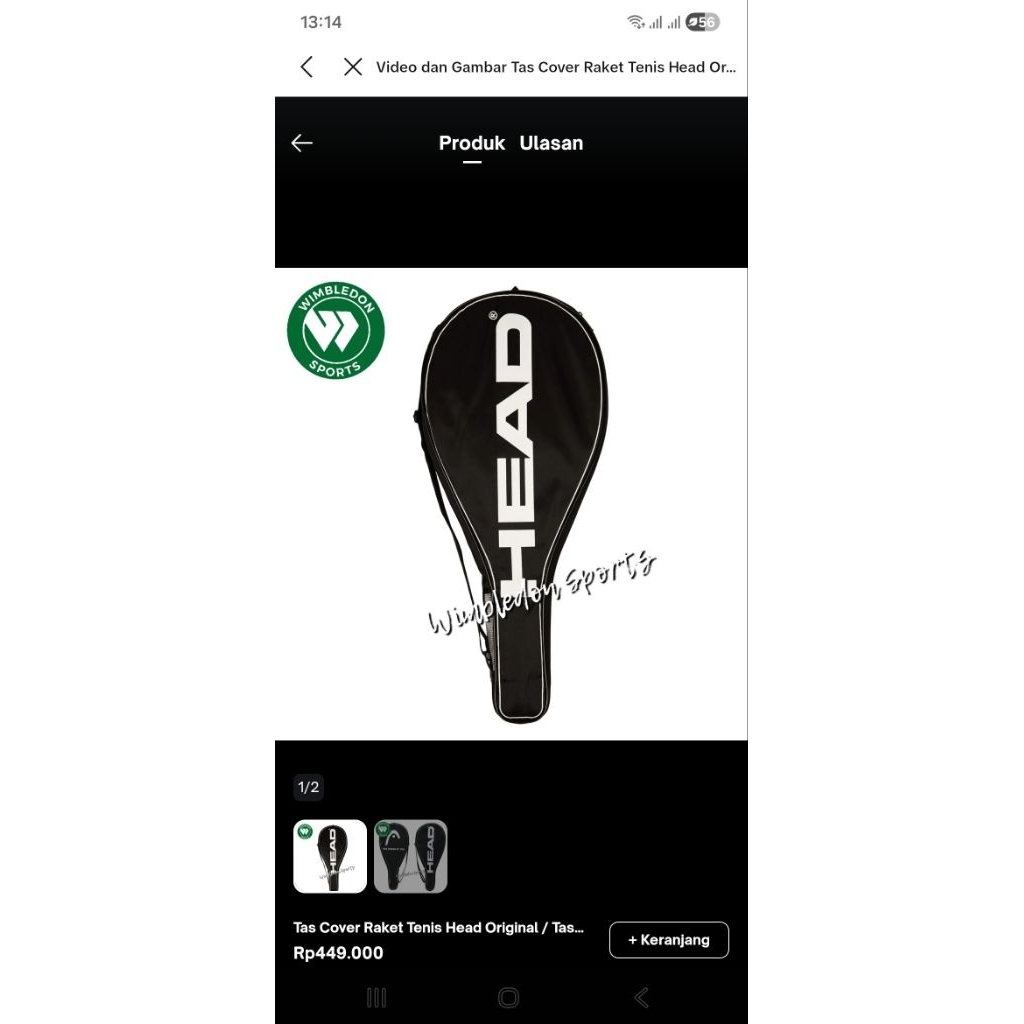 Tas cover Raket HEAD Original / Tas cover tenis single Head / Head original cover bag