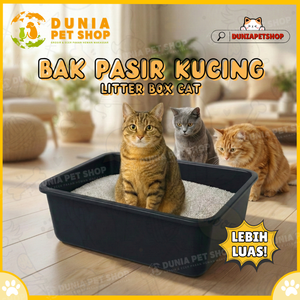 [Toko Baru] Litter Box Kotak Bak Pasir Kucing Jumbo – Tempat Pup Kucing Plastik