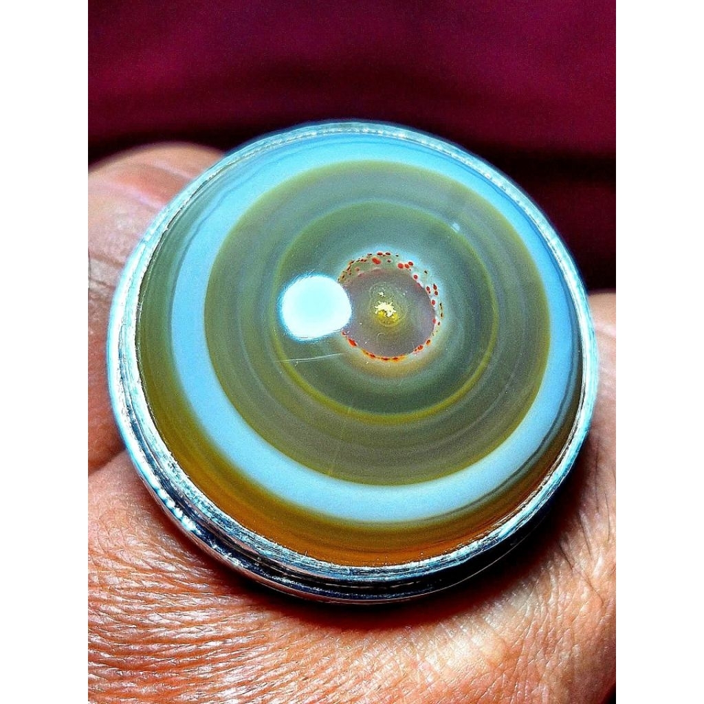 Natural batu akik sumur bandung jumbo ring perak handmade