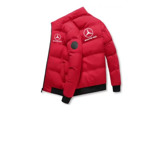 Mercedes-Benz winter short cotton-padded jacket, floral cotton jacket, Korean-style fashionable thic