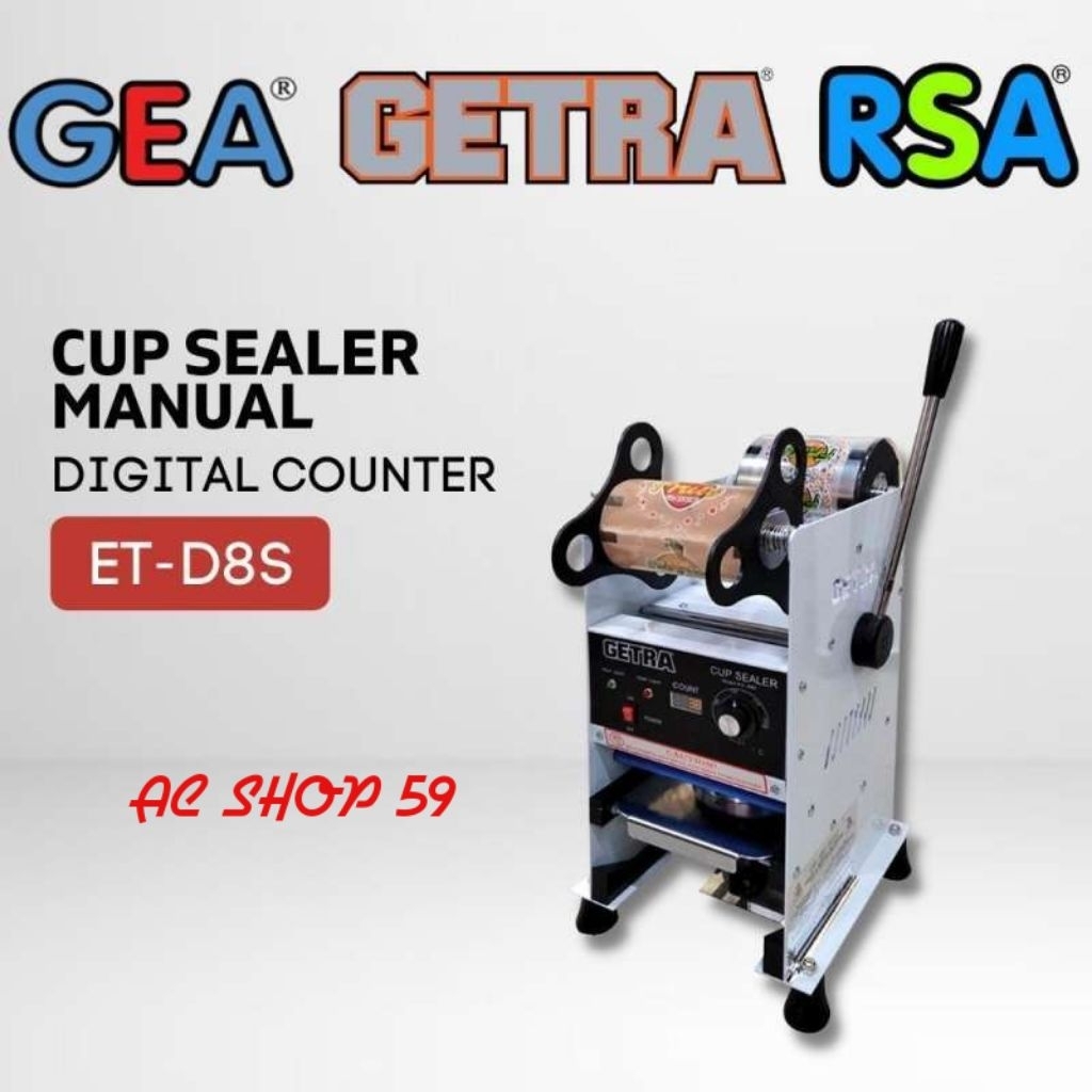 GETRA ET-D8S Cup Sealer Manual / ET-D8S Mesin Penyegal Gelas Plastik New