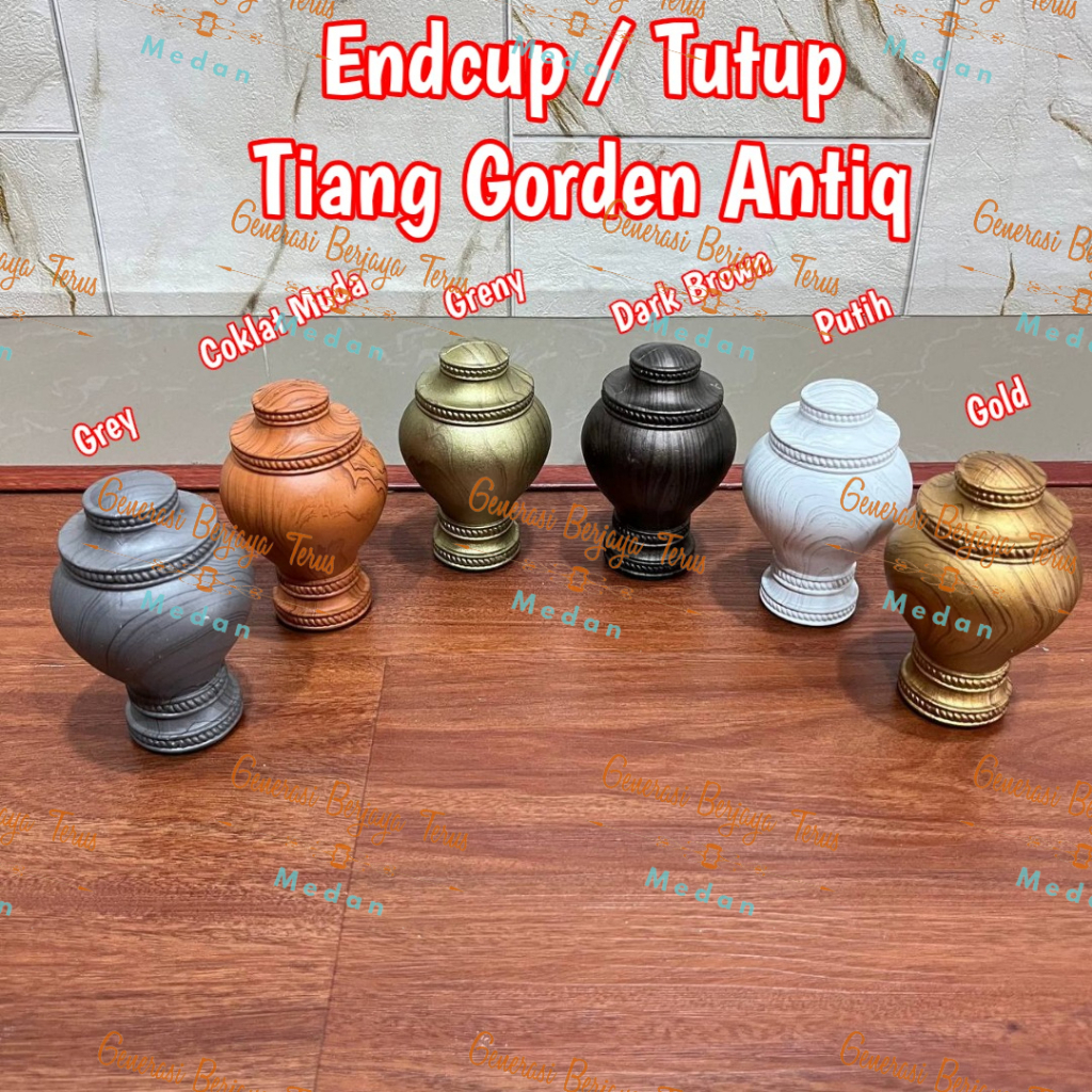 Endcup Rel Urat Kayu Mewah/Tutup Tiang Gorden/Penutup Tiang Gorden
