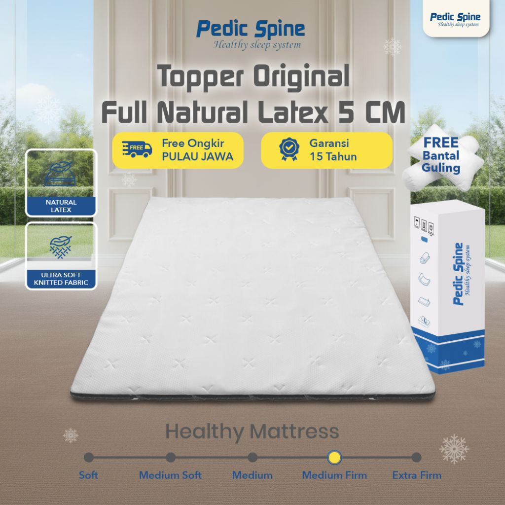 Pedic Spine Topper Kasur Natural Latex Orthopedic 5cm | Topper Kasur Premium Nyaman & Supportive | 9