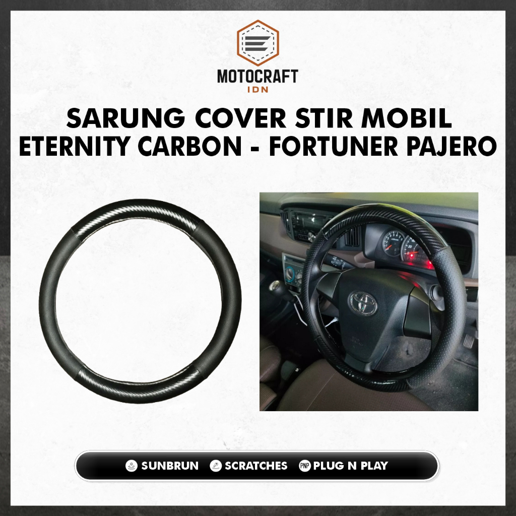Cover Stir Eternity Carbon / Sarung Stir Mobil Fortuner Pajero Hrv