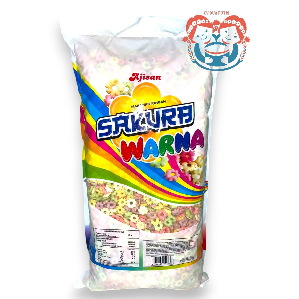 Riri Sakura Warna Warni Ajisan Trio 3kg Snack Cemilan Lebaran Grosir Murah