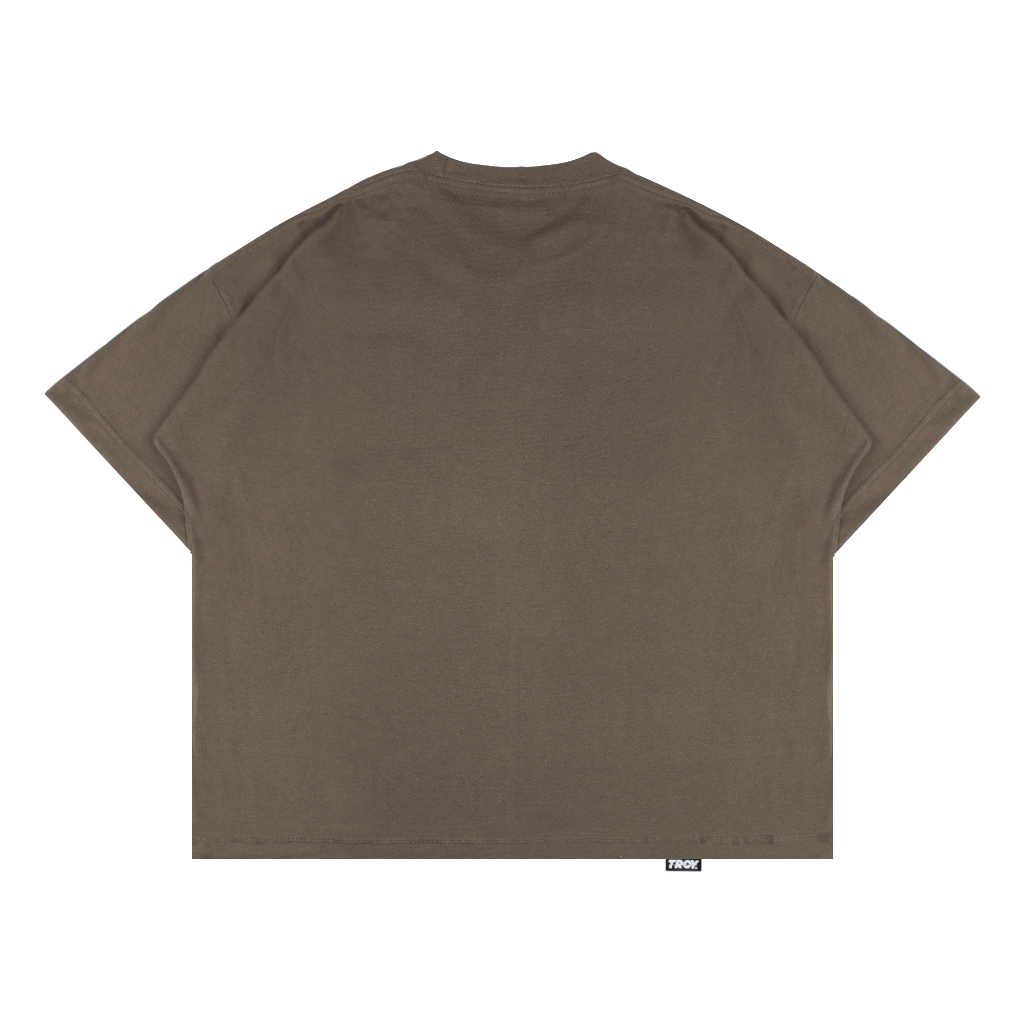 Troy Company Boxy Pocket Oversize Tshirt Maple Brown Dino Fighter - Kaos Boxy Oversize Coklat Maple BKD 3452