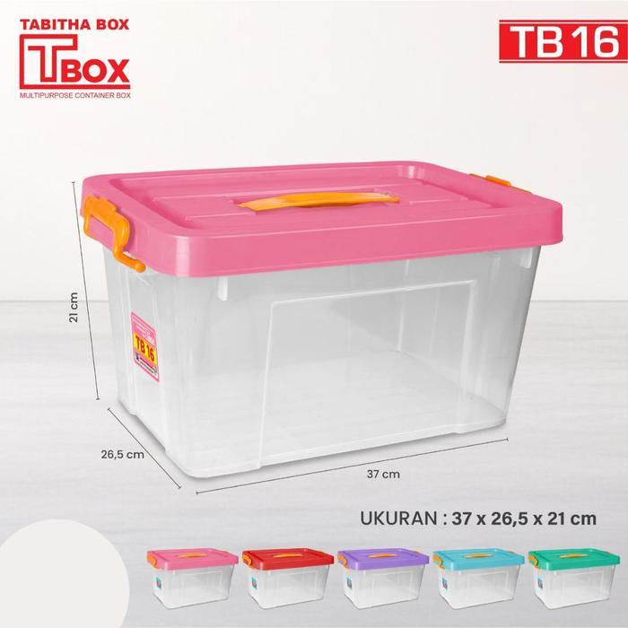 Tabitha Container Box Plastik Transparan  Kotak Penyimpanan 16 Liter Serbaguna