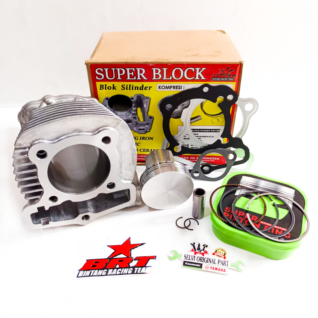 BLOK BORE UP BRT GENIO BEAT DELUXE SCOOPY STREET FI ESP CAST IRON FORGED PISTON 53MM