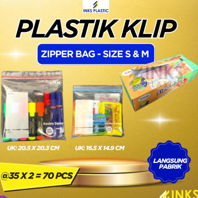 PLASTIK KLIP ZIPPER BAG TEBAL 2 UKURAN
