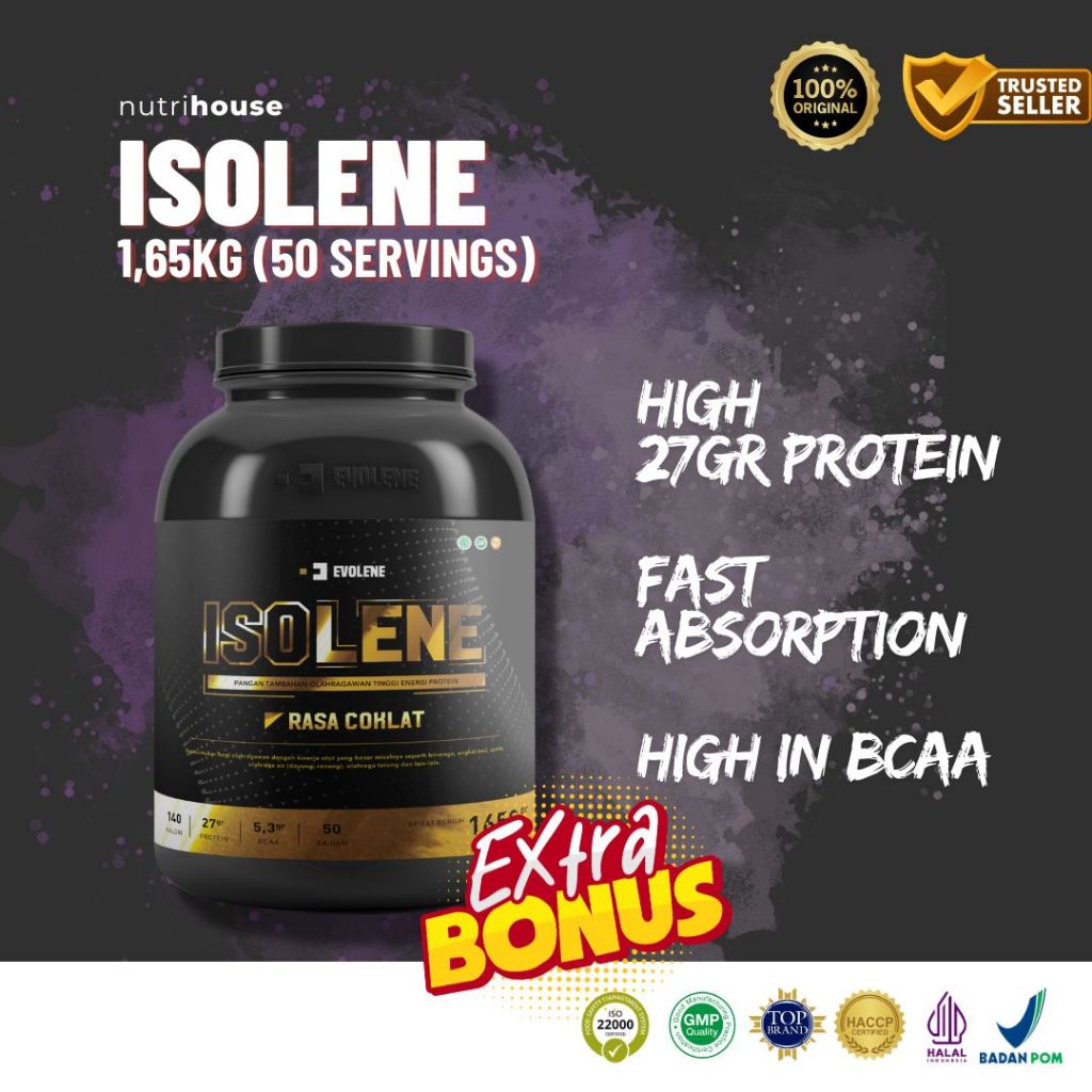 Isolene Evolene 1,65kg Iso lene Whey Protein Isolate Nutrihouse Evolene Medan