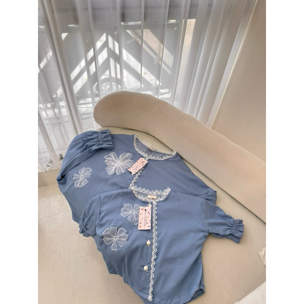 Bella blouse denim, baju couple ibu dan anak by iln.chic