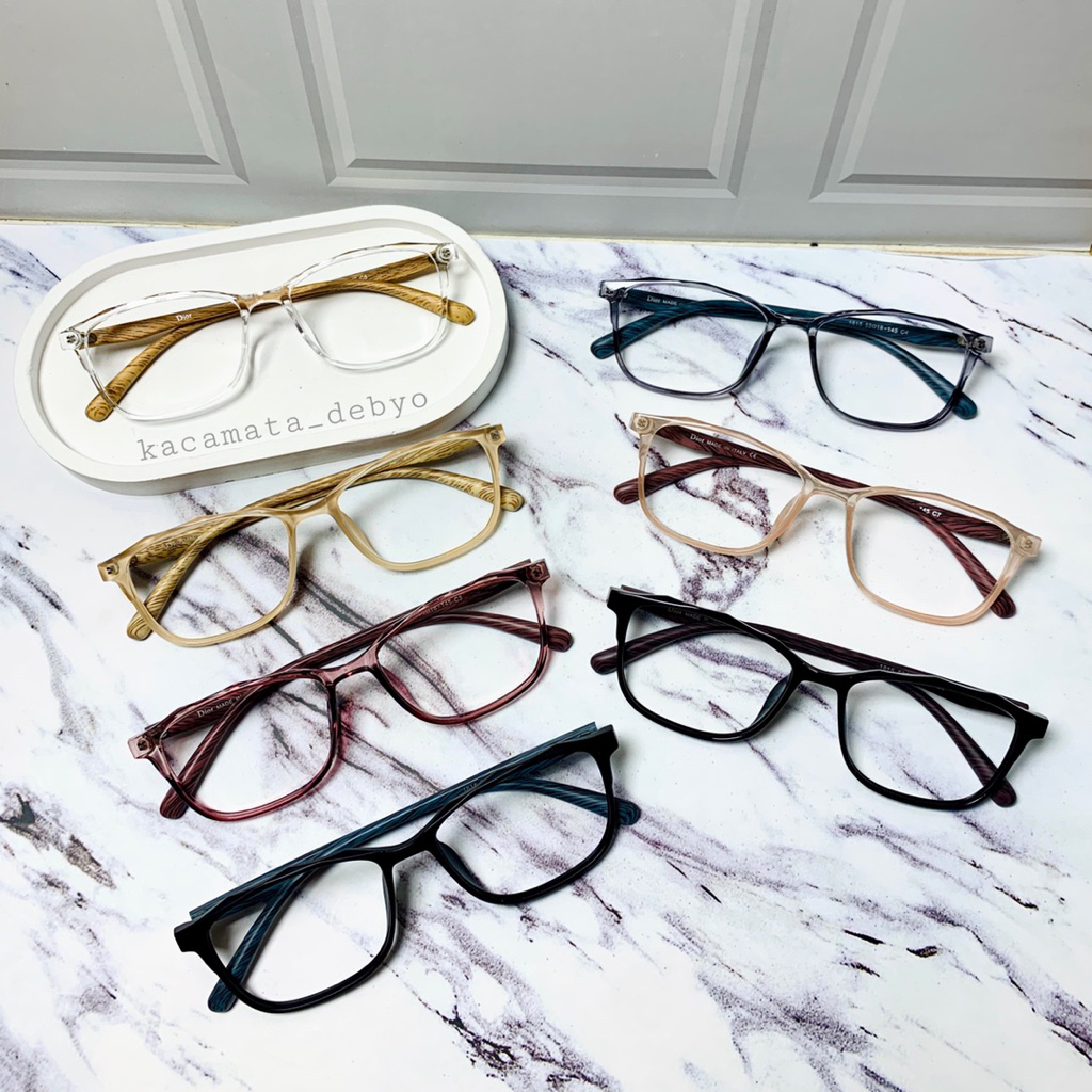 Frame 1815/Kacamata Hitam Glossy/Tangkai Kayu/Kacamata Hitam Doff/Kacamata Selebgram/Bingkai Kacamat